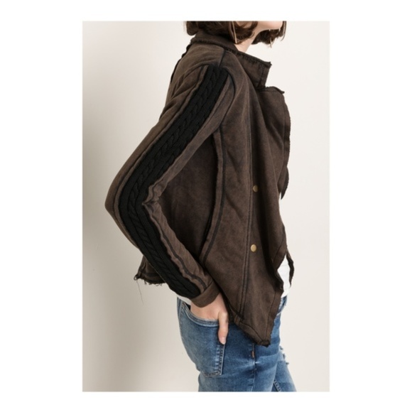 Mystree Jackets & Blazers - ONE LEFT (S) Terry Mix Sweater Jacket